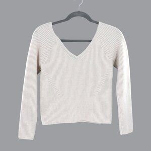 Banana Republic Yak Hair Wool ‎ Sweater Womens L Cream Quiet Luxury Classic NWT